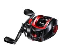 Mulinello da pesca con rapporto di trasmissione 7 2 1 con freno magnetico superiore per il massimo controllo ed efficienza (rosso (mano destra))