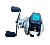 Mulinello da pesca digitale per baitcasting, con contatore della lenza, in lega di alluminio, rapporto di trasmissione 7,2:1, 4+1 BB, mano sinistra e destra, per acqua dolce, viola (viola destro)