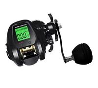 Mulinello da pesca digitale, per pesca a destra, per acqua salata, ricaricabile tramite USB, memoria profonda, allarme pesce, rapporto di trasmissione 7,2:1, impermeabile per pesca a ponte di zattera