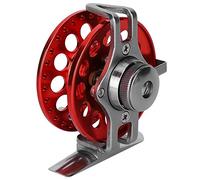 Mulinello da pesca HaloVerde interamente in metallo con guidafilo liscio per la pesca sul ghiaccio, fornisce un controllo preciso del filo per la pesca a mosca, corpo leggero con (mano destra rossa)