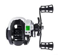 Mulinello da pesca per baitcasting con allarme di abboccata integrato e caratteristiche di posizionamento della profondità ottimizzate (argento destro)
