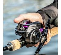 Mulinello da pesca professionale per baitcasting, con rapporto di trasmissione 7,2:1, freno a 25 livelli e potenza di trascinamento di 8 kg per grandi pesci nel lago fiume nero (AM2000 mano destra)