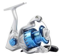 Mulinello da pesca rotante con rapporto di trasmissione 5,2:1, progettato per acqua salata e acqua dolce, con coppa in nylon rinforzato e design obliquo della bocca per prevenire i grovigli di lenza