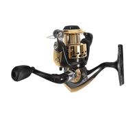 Mulinello da Pesca Serie Professionale in Metallo Nero per Canna Corta | Struttura a Ingranaggi, Manovella Pieghevole Reversibile, Impugnatura Comoda, per Raft e Uso Marino
