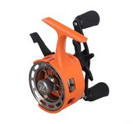 Mulinello da pesca sul ghiaccio con 3 più 1 cuscinetti e rapporto di trasmissione 3,2 a 1, design con sistema di caduta in linea per pesca invernale, colore giallo verde (mano destra arancione)