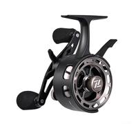 Mulinello da pesca sul ghiaccio con rapporto di trasmissione 3.2:1, sistema di caduta 3+1 cuscinetti e alloggiamento in ABS Plus in metallo per una lunga durata (mano sinistra nera)