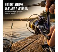 Mulinello da Spinning con Frizione 8kg e Bobina Shallow 5.2:1, per la pesca