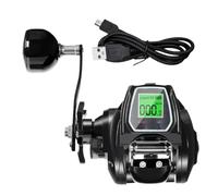 Mulinello Per Carpe Grande Mulinello Da Pesca Elettronico For Acque Profonde Baitcasting Acqua Salata Impermeabile 6.4: 1 16KG Trascinamento Pesca Al Gatto Traina Base In Metallo(Left)