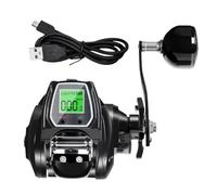 Mulinello Per Carpe Grande Mulinello Da Pesca Elettronico For Acque Profonde Baitcasting Acqua Salata Impermeabile 6.4: 1 16KG Trascinamento Pesca Al Gatto Traina Base In Metallo(Right)