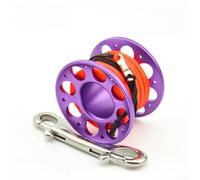 Mulinello per immersioni subacquee con linea ad alta visibilità da 15 m/30 m, bobina in alluminio T6061 per PMI | Doppio gancio in acciaio inossidabile 316 | Giunto anti-torsione per boa subacquea (15