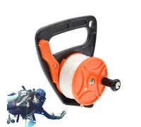 Mulinello per kayak, mulinello da immersione con tappo per pollice, cavo retrattile ad alta visibilità, bobina da dito per immersioni subacquee da 45,7 m, per esplorazione di grotte e relitti