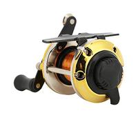 Mulinello Portatile per la Pesca sul Ghiaccio Invernale - Mulinello Laterale con Attrezzatura da Pesca (Oro)