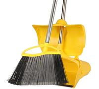 MuLing Scopa resistente per esterni e paletta, manico lungo 145 cm, scopa resistente con setole rigide, per la pulizia dei pavimenti, garage, patio, giardino, casa e cucina, paletta e spazzola