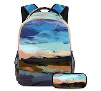 Mulini a vento della fattoria Migliora il tuo gioco di ritorno a scuola con il nostro set di 2 zaini per bambini, perfetto per ragazzi ragazze adolescenti, Multicolore#03, B：29.4x20x40cm\