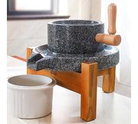 mulino a pietra Macina manuale in pietra per farina piccola, macina in pietra di granito fatta a mano per cucina, mulino per soia/fagioli mung/peperoni/spezie/grano/chili ( Color : Black , Size : 8.6x