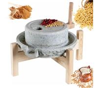 Mulino a Pietra Manuale a Secco E Umido, Mulino a Mano Per Cereali Per Farina, Pietra Blu Naturale Lucidata a Mano, Facile Da Pulire, Mulino a Pietra Con Telaio In Legno