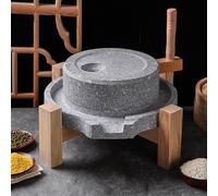 Mulino A Pietra Manuale Con Base In Legno, Macinino Manuale Da Cucina Per Cereali E Legumi, Per Macinare Caffè, Farina, Pepe, Sale E Noci(35x45cm/13.8x17.7in)