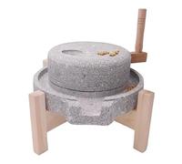 Mulino a Pietra Manuale, Macinino per Cereali Per La Casa, Mulino a Mano con Base in Legno, Macina a Secco e Umido, Per Grano Legumi Chicchi di Caffè(20x30cm/7.9x11.8in)