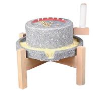 Mulino a Pietra Manuale, Macinino per Cereali Per La Casa, Mulino a Pietra Fatto a Mano Manuale con Base in Legno, Macina a Secco e Umido, Per Grano Legumi Chicchi di Caffè(30cm/11.8in)