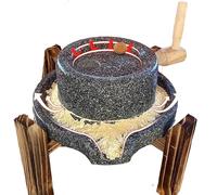 Mulino A Pietra Manuale, Macinino Per Cereali Per Uso Domestico, Con Supporto In Legno, Frantoio Per Cereali Bagnati E Spezie, Perfetto Per Macinare Grano, Riso(12.6x17.7in/32x45cm)