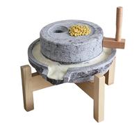 Mulino a Pietra per Cereali, Macinino Manuale Artigianale con Base in Legno, Utensile da Cucina per Grano, Caffè, Uso Domestico e Pasticceria(25cm/9.8in)