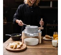 Mulino A Pietra Per Cereali, Mulino di Pietra Manuale, Macinino A Mano Per Cereali Da Cucina Per La Casa, con Base in Legno, Per Grano Fagioli, Per Cereali Secchi E Umid(7.9x11.8in/20x30cm)