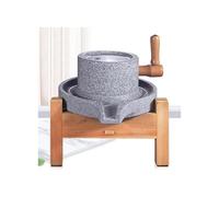 Mulino A Pietra Per Cereali Per La Casa, Fatto A Mano, Macina A Disco Per Farina Di Grano Da Banco Con Supporto In Legno Per Pane, Tortillas, Spezie(22x35cm (8 5/8x13 3/4"))