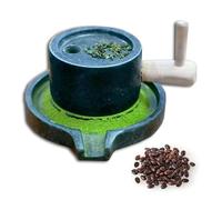 Mulino A Pietra Per Cereali, Piccolo Macinino Per Polvere Di Tè Matcha, Mulino A Pietra Per Cereali Manuale Decorazione Per Mulino A Pietra Naturale Per Chicchi Di Caffè(Stone Mill With Stand)