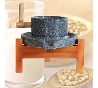 Mulino A Pietra Per Macinare Farina Con Base In Legno,Mulino A Mano Per Cereali,Macinino Manuale Da Cucina Per Grano,Fagioli E Orzo(22cm/8.7in)