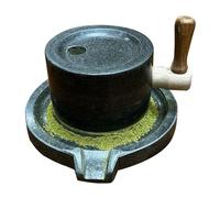 Mulino a pietra vintage, mulino a pietra in lapislazzuli naturale fatto a mano, macchina manuale per macinare la polvere di tè matcha in granito, mulini a pietra calcarea per uso domestico