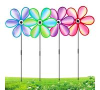 Mulino a vento da giardino, set di 4 turbine a vento petali colorati per giardino, resistenti alle intemperie, allontanano gli uccelli, decorazione per terrazza prato balcone