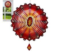 Mulino a vento decorativo Halloween ragno in acciaio inossidabile a | Spirali a vento in acciaio inossidabile per giardino, prato, balcone, cortile, ingresso, casa