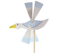 Mulino a vento in legno, spaventapasseri da giardino, repellente per talpe