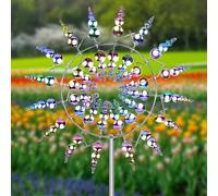 Mulino a Vento in Metallo, Girandola a Vento da Giardino Unico e Magico, 3D Wind Spinner con Paletto da Giardino, Spinner da Giardino All'aperto per Terrazze, Prato