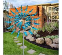 Mulino a Vento in Metallo, Girandole colorate, Girandola a Vento da Giardino Unico e Magico, 3D girandola cinetica per muoversi con questo adatto per giardino, terrazza, prato, decorazione del cortile