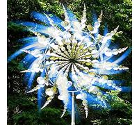 Mulino a vento in metallo unico e magico,3D Kinetic Wind Spinner con paletto da giardino,Magica scultura cinetica in metallo con acchiappavento,decorazione del cortile e del patio del giardino