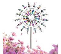 Mulino a vento magico, girandole metalliche 3D uniche e magiche, Wind Spinner per esterni, Wind Spinner cinetici con doppi rotori a 360°, acchiappa-vento in metallo, segnavento da giardino per