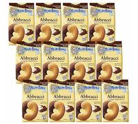 MULINO BIANCO Abbracci, biscotti di pasta frolla italiani al burro e gusto cacao 350g x 12 parcelle (Abbracci, x12)
