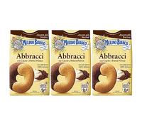 MULINO BIANCO Abbracci, biscotti di pasta frolla italiani al burro e gusto cacao 350g x 3 parcelle (Abbracci, x3)