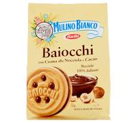 Mulino Bianco Biscotti Baiocchi con Crema alla Nocciola e Cacao, Colazione Ricca di Gusto - 260 gr