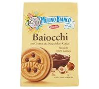 Mulino Bianco Biscotti Baiocchi con Crema alla Nocciola e Cacao, Colazione Ricca di Gusto - 260 gr
