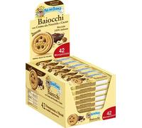 Mulino Bianco Biscotti Baiocchi con Crema alla Nocciola e Cacao, Snack Ideale per Colazione e Snack Dolce per la Merenda, Confezione da 42 Pacchetti
