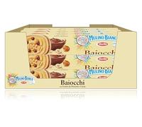 Mulino Bianco - Biscotti Baiocchi farciti con Crema alla Nocciola e Cacao - Tubo 168 g [Maxi Pack 12 Confezioni]