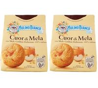 Mulino Bianco Biscotti Cuor di Mela con Mele 100% Italiane, Senza Olio di Palma, Colazione Ricca di Gusto, 300 g (Confezione da 2)