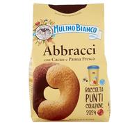 Mulino Bianco Biscotti Frollini Abbracci con Cacao e Panna Fresca, Senza Olio di Palma, Colazione Ricca di Gusto, 350 g