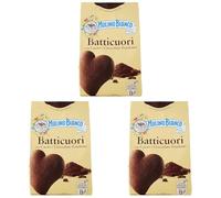 Mulino Bianco Biscotti Frollini Batticuori con Cacao e Cioccolato, Senza Olio di Palma, Colazione Ricca di Gusto, 350 g (Confezione da 3)
