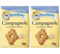 Mulino Bianco Biscotti Frollini Campagnole, Colazione Ricca di Gusto, 700g (Confezione da 2)