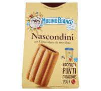 Mulino Bianco Biscotti Frollini Nascondini con Cioccolato da Mordere, Senza Olio di Palma, Colazione Ricca di Gusto, 330 g