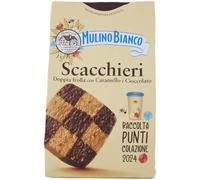 Mulino Bianco Biscotti Frollini Scacchieri con Doppia Frolla al Cioccolato e al Caramello, Ideali per Colazione o come Dolcetto, Senza Olio di Palma, 300 g