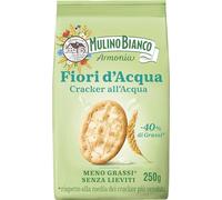 Mulino Bianco Cracker Fiori d'Acqua con Meno Grassi, Snack Salato per la Merenda, Senza Olio di Palma, Senza Lievito, 250 g